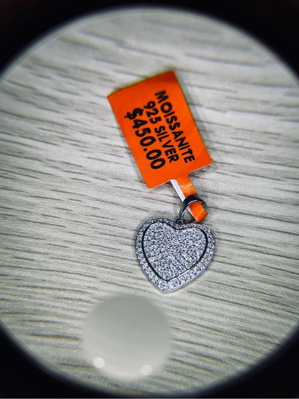Solid 925 Sterling Silver VVS Moissanite Pave' Heart Pendant - Picture 10 of 13